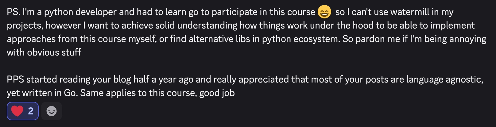 Review from Python developer