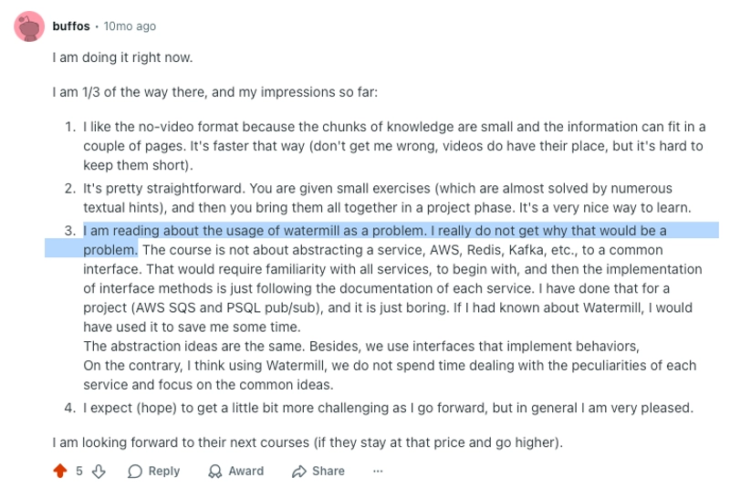 Review from Reddit