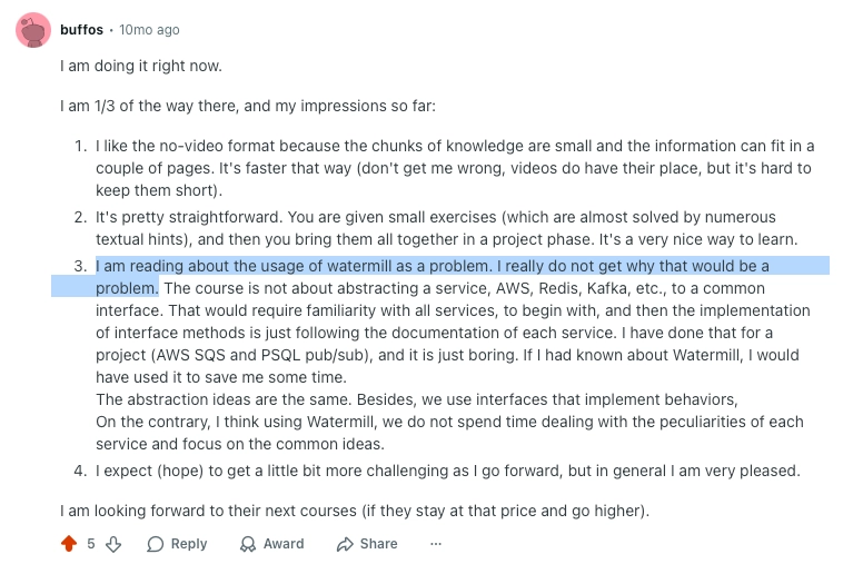 Review from Reddit